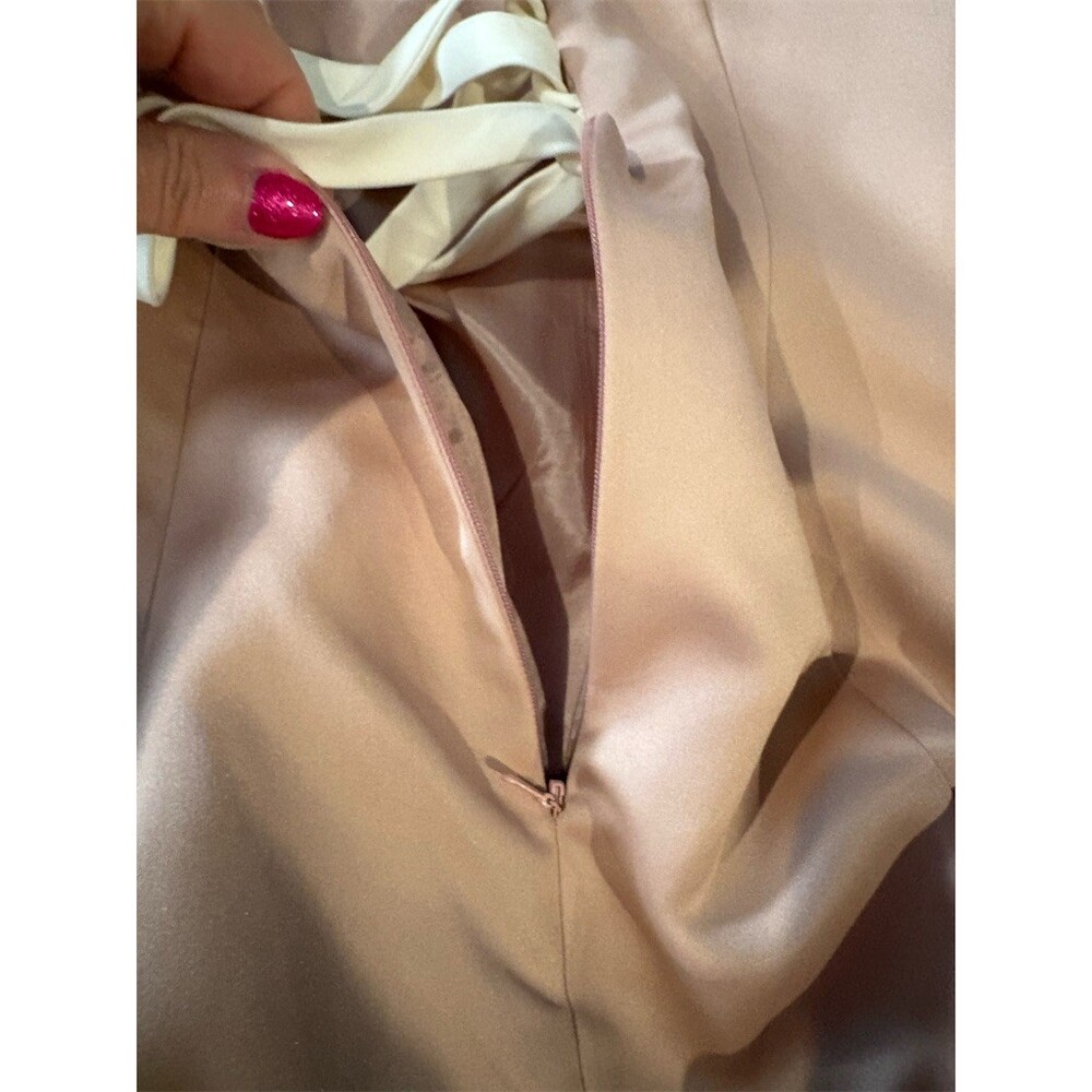 Niki by Niki Livas Evening Gown Womens M Strapless Long Pink Wrap Brooch - Picture 10 of 12